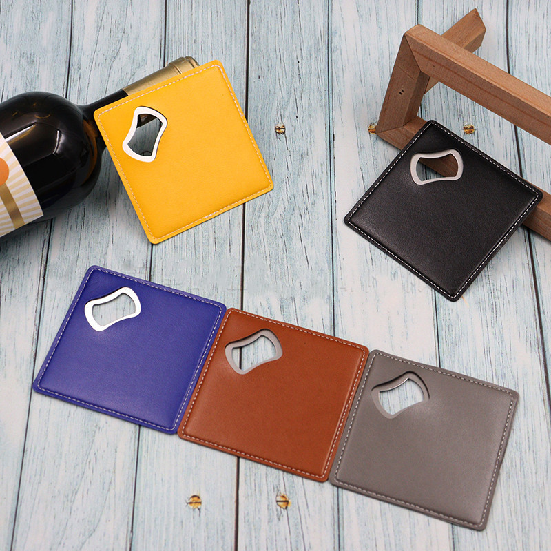 Wine Beer Logo - 100Pcs Coaster Kulit PU Logo Perusahaan