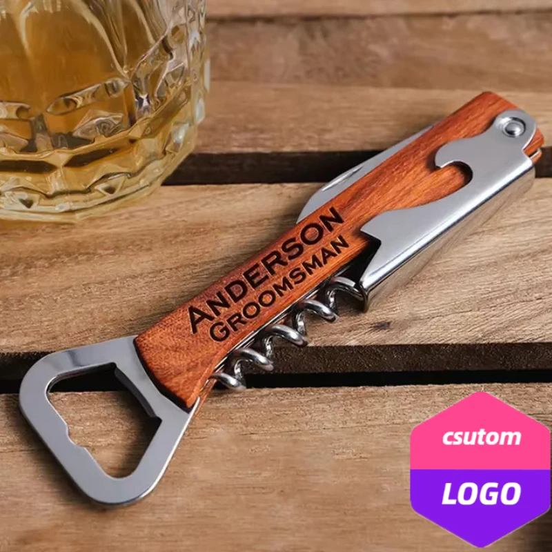 Wine Beer Logo - Personalisasikan pisau besi tahan karat Laser