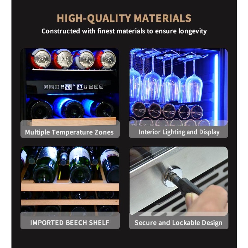 Airo 120V 66 Botol Pendingin M - Wine Beer Fridge Dual Zone ulasan dan harga