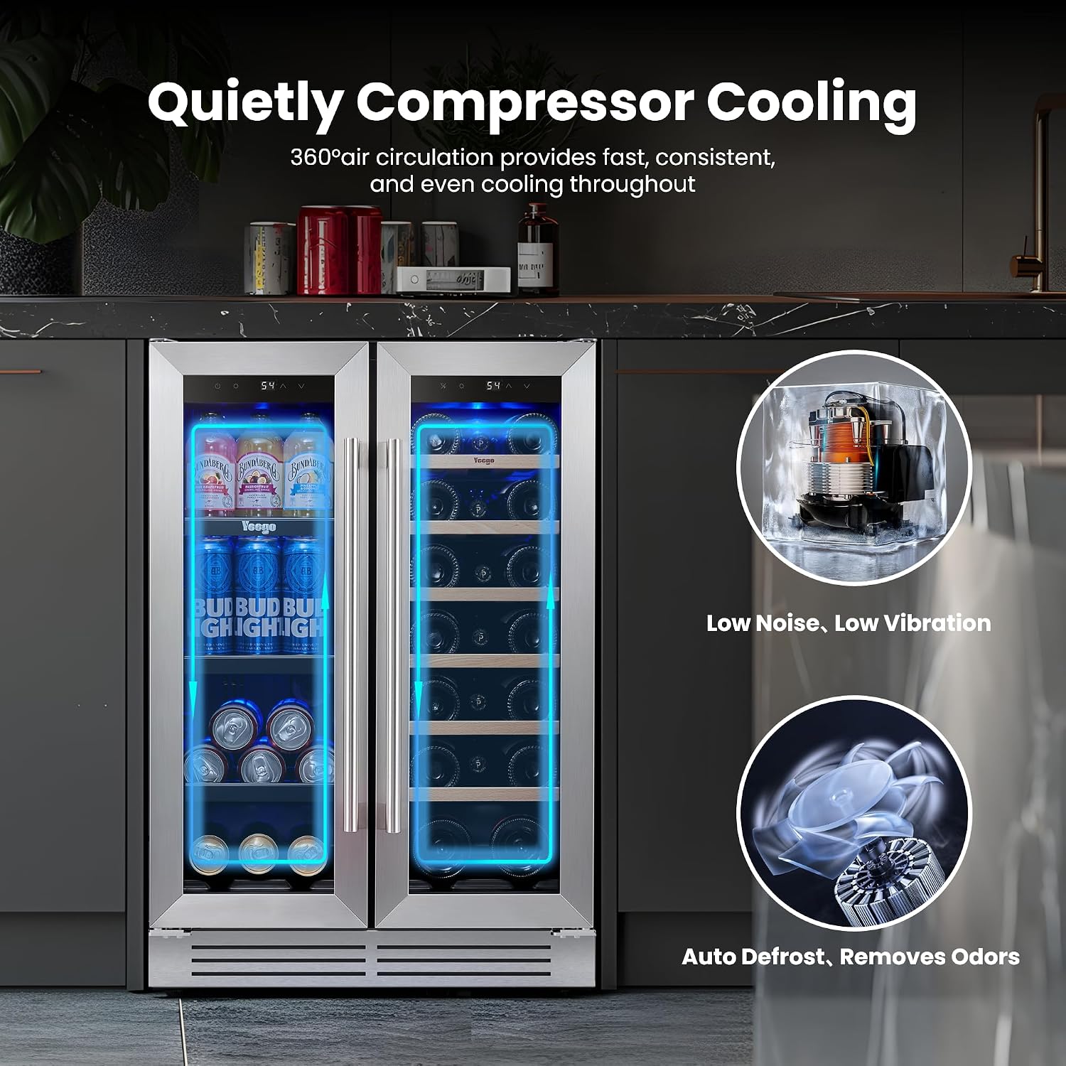 Kulkas Anggur dan Minuman Yeeg - Wine Beer Fridge Dual Zone ulasan dan harga
