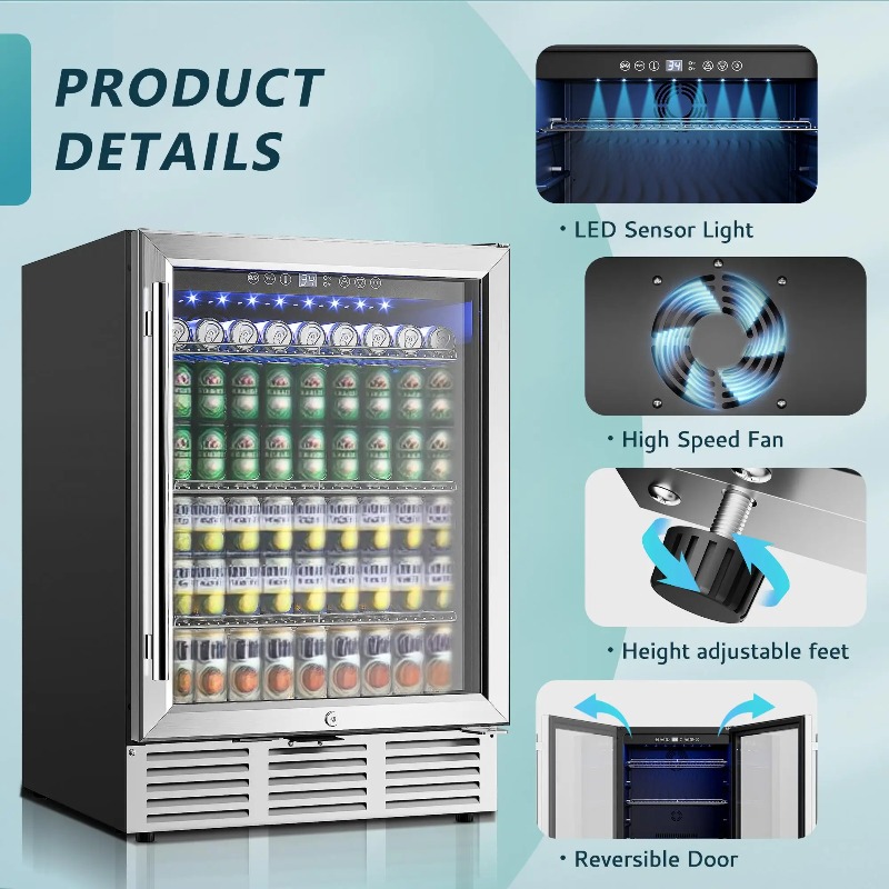 Kulkas Minuman 24 Inci 180 Kal - Wine And Beer Undercounter Fridge ulasan dan harga