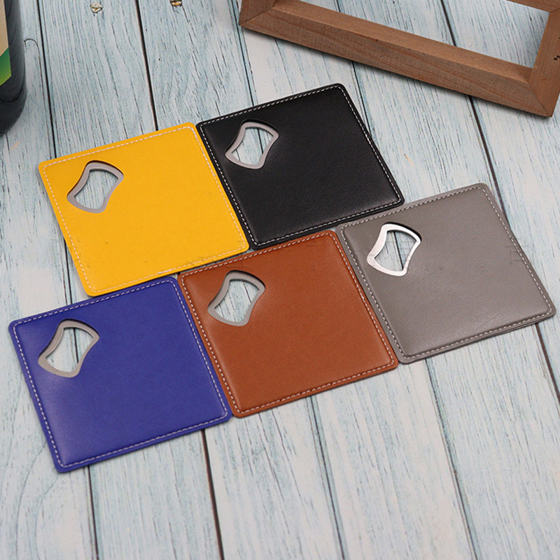 100Pcs Coaster Kulit PU Logo P - Wine Beer Logo ulasan dan harga