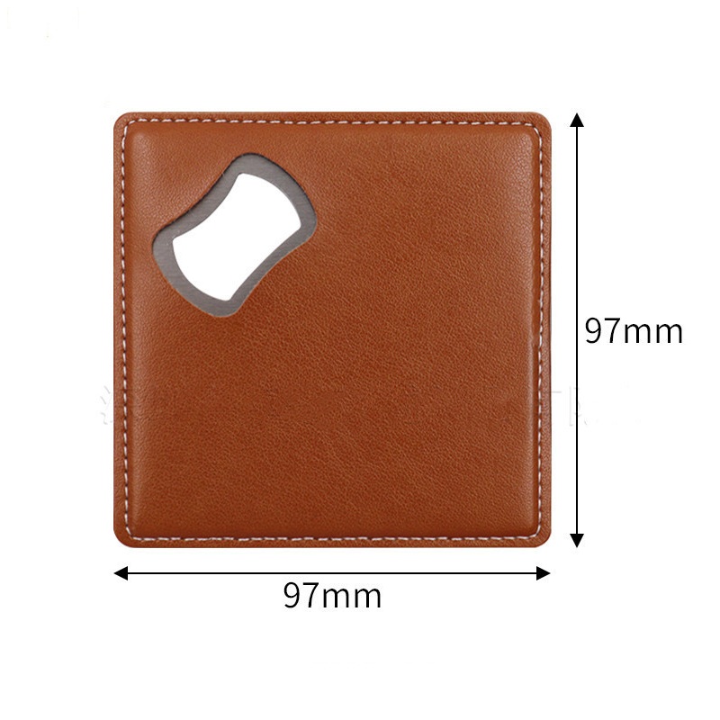 100Pcs Coaster Kulit PU Logo P - Wine Beer Logo ulasan dan harga