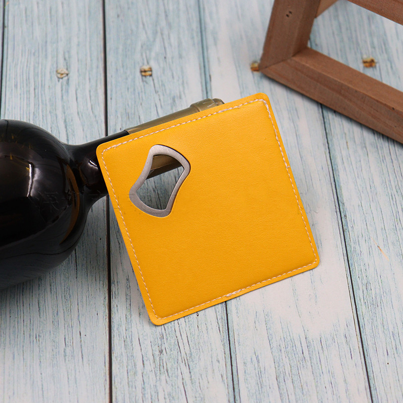 100Pcs Coaster Kulit PU Logo P - Wine Beer Logo ulasan dan harga