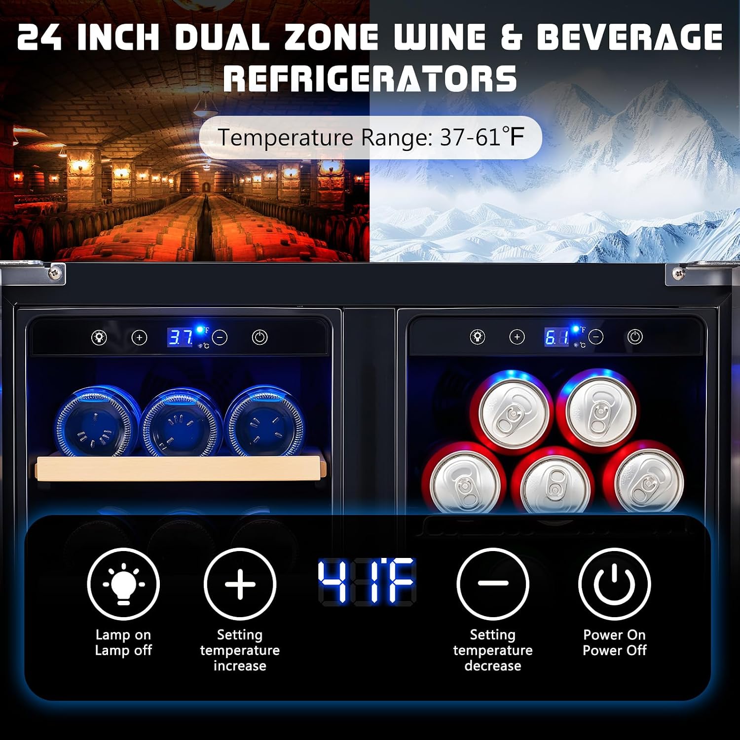 Kulkas Minuman, Kulkas Anggur  - Wine Beer Fridge Dual Zone ulasan dan harga
