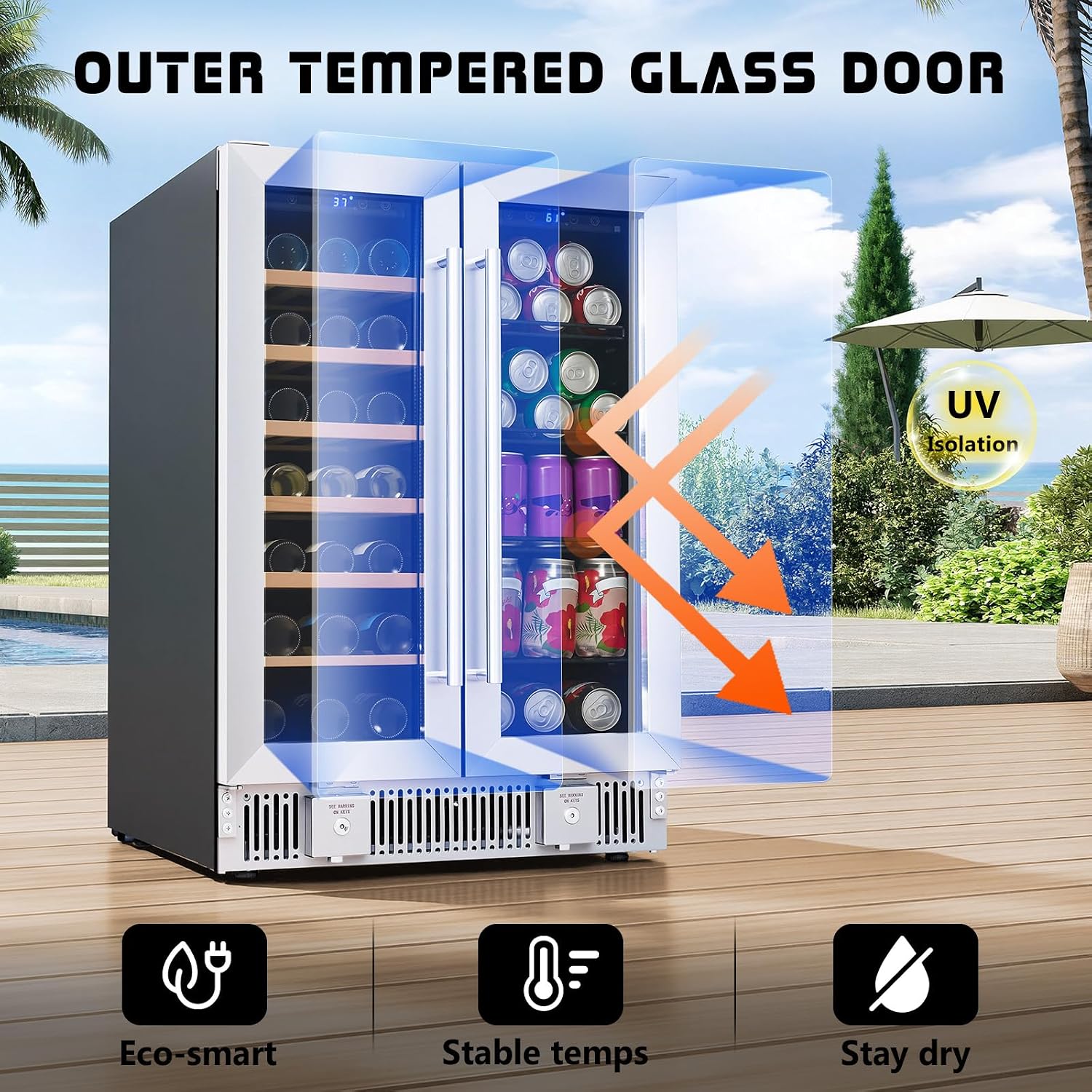 Kulkas Minuman, Kulkas Anggur  - Wine Beer Fridge Dual Zone ulasan dan harga