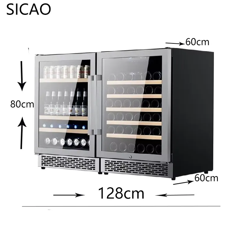 Kulkas Minuman 2 Pintu dengan  - Wine Beer Fridge Dual Zone ulasan dan harga