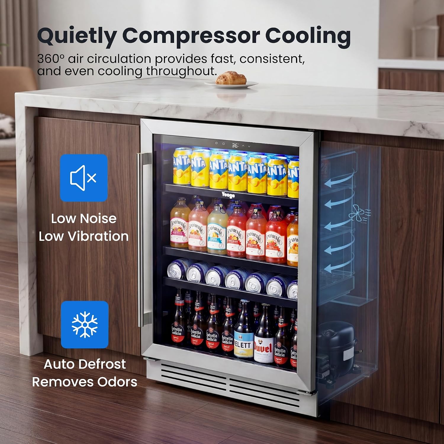 Kulkas Pendingin Minuman 24 In - Wine And Beer Undercounter Fridge ulasan dan harga