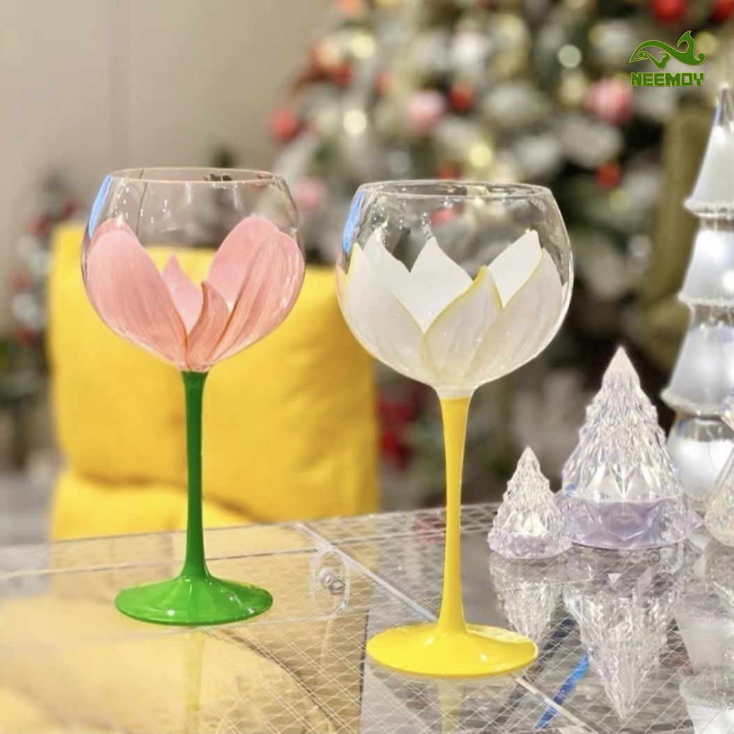 Gelas Anggur Merah Kaca Lukis  - Wine Beer Foot ulasan dan harga