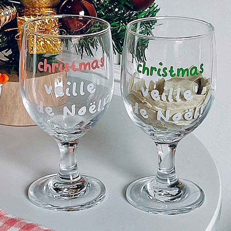 Mug Kaca Cetak Huruf Antik Gel - Wine Beer Foot ulasan dan harga