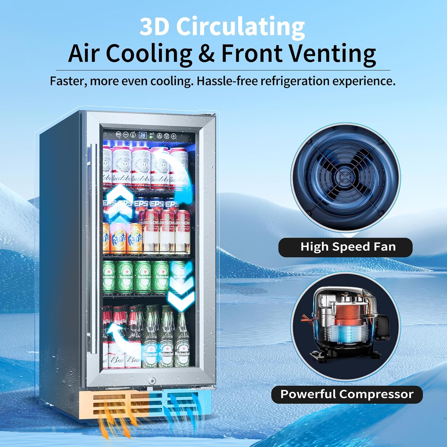 Kulkas Minuman Bawah Meja 15 I - Wine And Beer Undercounter Fridge ulasan dan harga
