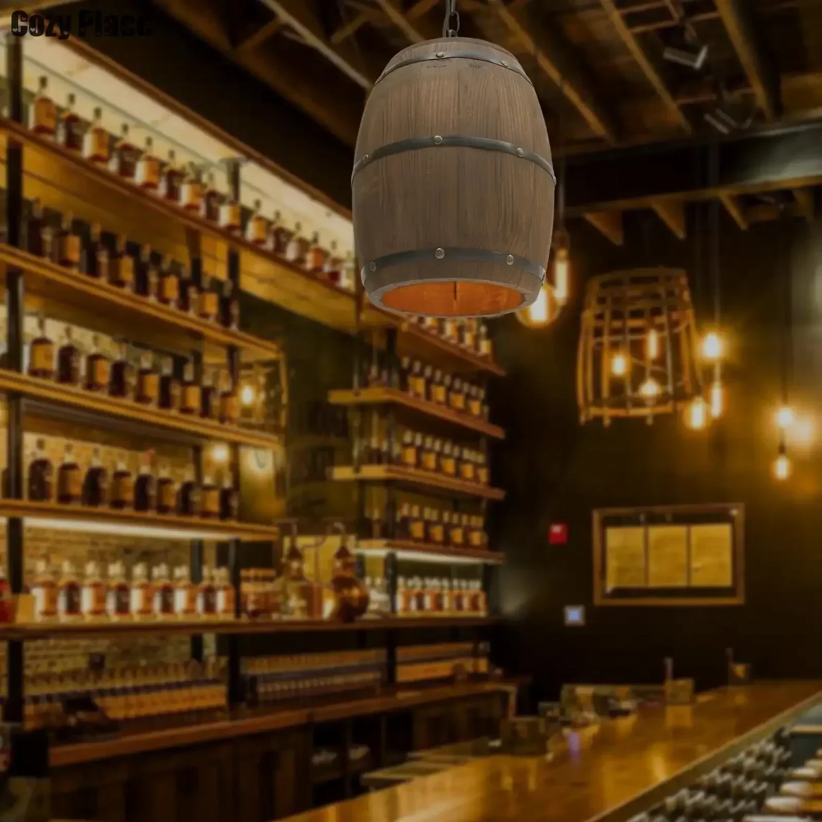 Lampu Rustic Vintage Chandelie - Wine & Beer Guayaquil ulasan dan harga