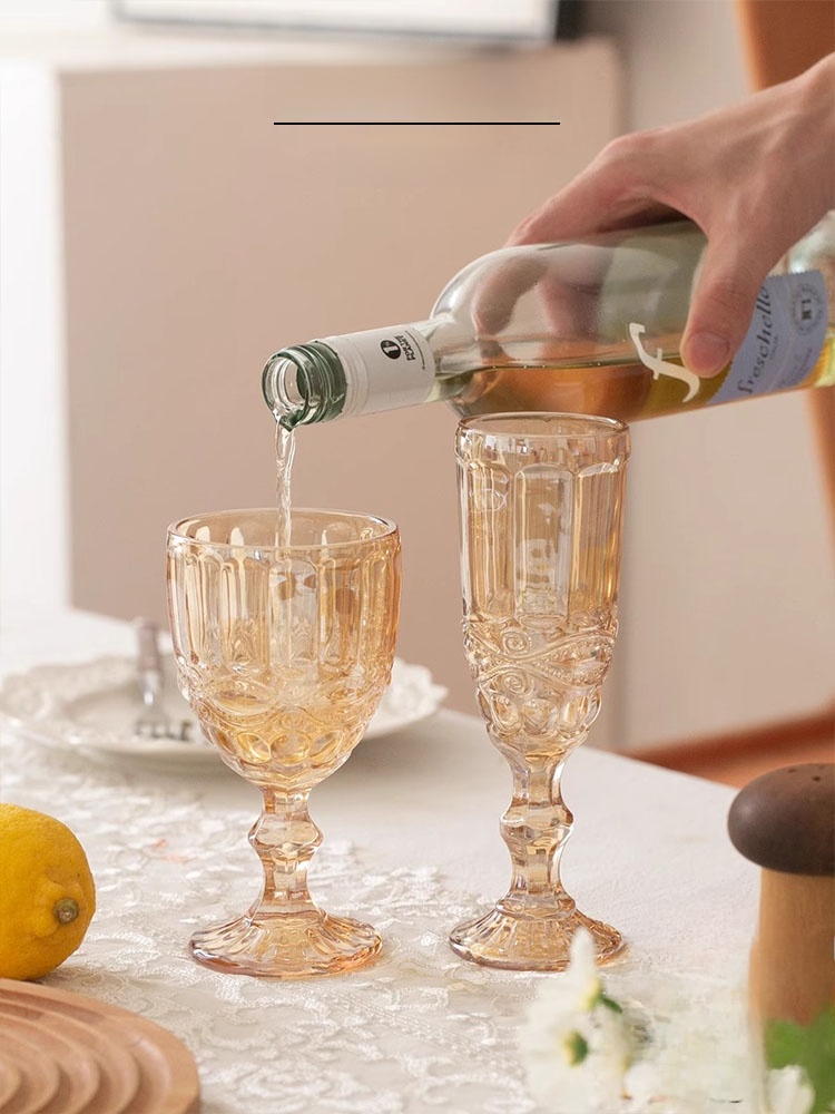 Gelas Champagne Amber Relief H - Wine Beer Foot ulasan dan harga